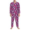 thumbnail image 3 of Balery Vintage Vinyl Record Pijama para Hombre de Dos Piezas con Manga Larga, Conjunto de Dormir y Descanso Suave con Bolsillos-Medium, 3 of 7