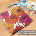 thumbnail image 4 of FORMRS 3 Ring Photo Album 4"x6" Self Adhesive Large Capacity PU Leather Cover, Purple Hand Drawn Floral, 4 of 8