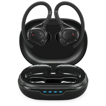 iLive Wireless On Ear Earbuds with Charging Case, Black