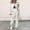White, variant on asdoklhq Warm Pajamas for Women Fashionable Loose Printed Long Sleeved Round Neck Drawstring Casual Set Black 2X