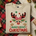 thumbnail image 2 of EMBROIDERED Christmas Reindeer Embroidery Shirt, Merry Christmas Shirt, Christmas Embroider Shirt, Merry Christmas Tee, Reindeer Embroidery, 2 of 5