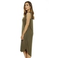 thumbnail image 2 of Just Love Modal Sleeveless High Low Dress / Dresses for Women (Olive, X-Large), 2 of 2
