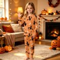 thumbnail image 2 of LIIPEE Girls Halloween Graphic Pajamas Long Sleeve Tees And Pants Pajama Sets Kids Fall Sleepwear 3-14 Years, 2 of 4