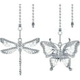 thumbnail image 1 of Qucyy Silver Ceiling Fan Pull Chain Extender,Dragonfly and Butterfly Decorative Fan Chain Pendant Extension,12in Chain 3mm Beaded Fan String Chain Ornaments with Connector for Fan Lamp,2, 1 of 5