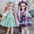thumbnail image 3 of Traje de ropa de muñeca de 28cm, falda Bjd con sombrero/tocado para muñeca de princesa de 12 pulgadas, accesorios de vestir, 1/6, 3 of 5