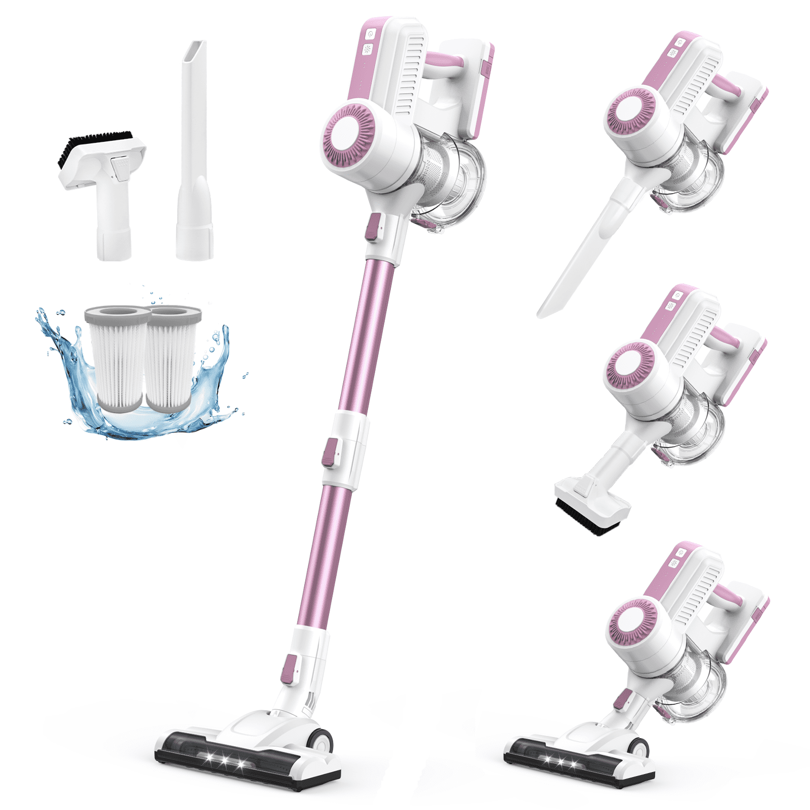 MOOSOO Cordless Vacuum Lightweight Stick Vacuum Cleaner for Carpet Hard Floor Pet Hair Home