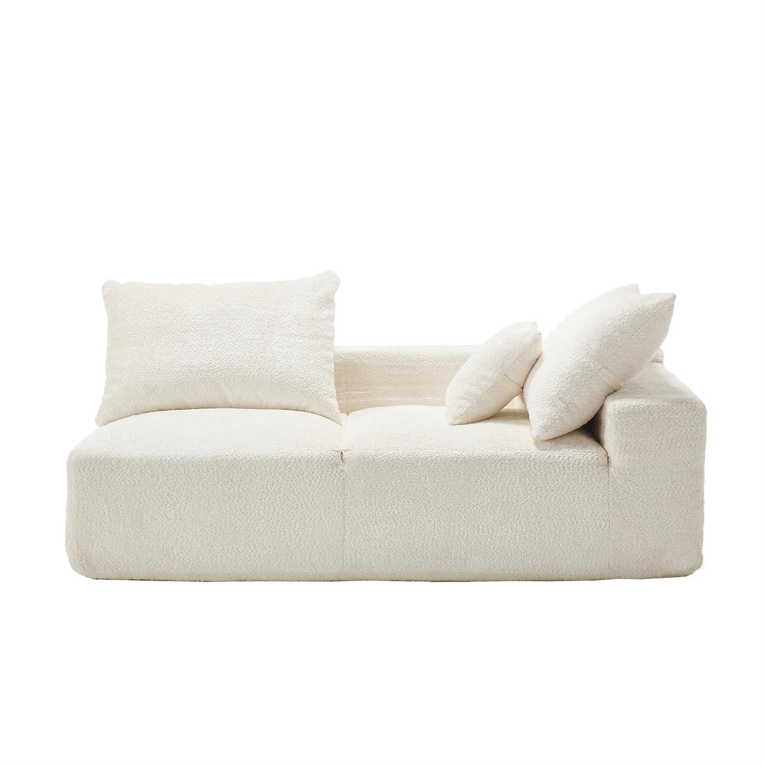 Demi Bonn 67" Premium Fabric Sofa, Cozy 2-Person Couch for Living Room and Office, Comfort Style Lazy Leisure Seat, White