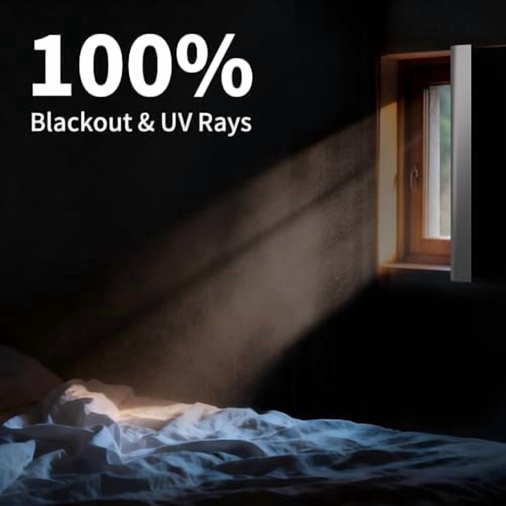 100% Blackout Window Cover, Portable Magnetic Black Out Curtains for Window, Black Out Shades No Drill Cuttable Blackout Blinds for Bedroom, RV, Nursery, Media Room, 39x57 inch, 2Pack