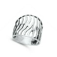 thumbnail image 4 of Wholesale Cutout Zebra Stripe Animal Print Ring .925 Sterling Silver Band Jewelry Female Male Size 7, 4 of 4