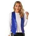 thumbnail image 5 of YONGHS Women Men Sparkly Sequin Vest Sleeveless Party Jacket Disco Dance Costume Nightclub Waistcoat Royal Blue XL, 5 of 7