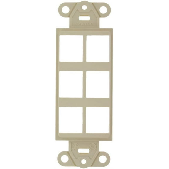 Leviton 41646-A Quickport Decora Insert, 6-Port, Almond