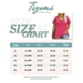 thumbnail image 3 of TIYOMI Ladies Plus Size 4X Floral Tunic Short Sleeve Hot Pink V Neck Shirt Casusal Tops Color Block Blouses 4XL 24W 26W, 3 of 3