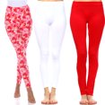 thumbnail image 1 of White Mark Leggings Mignons Extensibles Doux pour Femmes Lot de 3, 1 of 2