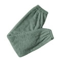 thumbnail image 4 of Fabrcox Flannel Grey Pajamas Bottoms for Women Joggers Sleep Pants Solid Color Trendy Cozy Comfortable Sleepwear Bottoms Army Green L, 4 of 5