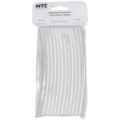 NTE Electronics 47-20406-W Heat Shrink 3/16 In Dia Thin Wall White 6 In Length 