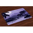thumbnail image 1 of Ambesonne Tropical Place Mats Set of 4, Caribbean Island Night, Standard Size, Black Lavender White, 1 of 4