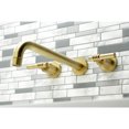 thumbnail image 2 of Kingston Brass KS8057ML Milano Two-Handle 3-Hole Wall Mount Roman Tub Faucet in Brushed Brass, 2 of 7