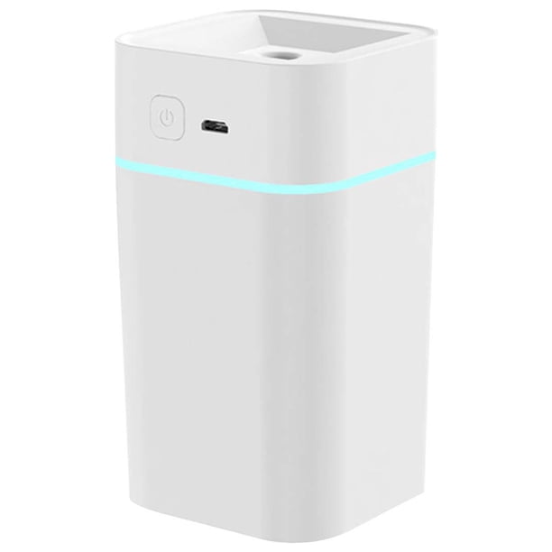 Humidificador pequeño para dormitorio y coche | Difusor de aromaterapia portátil con alimentación USB y luz nocturna | Vaporizador ultrasónico silencioso para piel seca y oficina en casa
