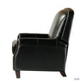 thumbnail image 4 of 14 Karat Home Genuine Leather Recliner Cigar Chair Modern Retro Armchair Birch Wood Legs Nail Head Trim Bedroom Set of 2 Black, 4 of 10