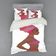 thumbnail image 2 of Ambesonne African Bedding Set 3 Pcs, Zulu Woman Bandage Dress, Twin, Dark Coral Chocolate, 2 of 3