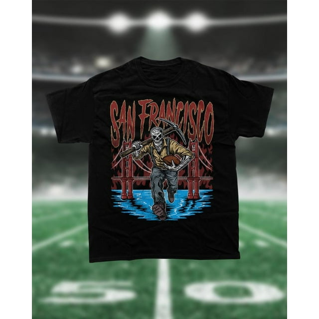 T-Shirts Graphiques de Football de San Francisco, Squelette, Merch, Cadeau, Bootleg - Blanc - 2TG