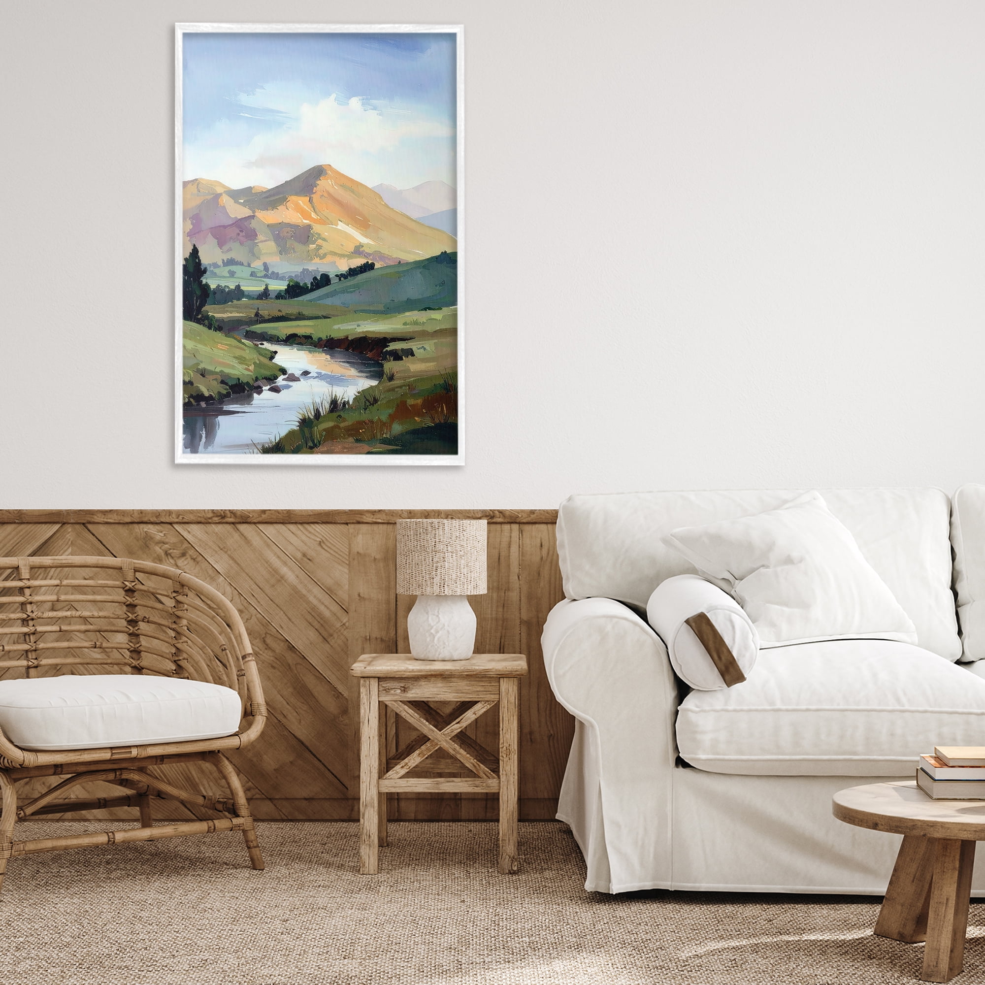 Stupell Industries Across The Valley White Framed Giclee Art, design by Alonza Saunders