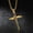 Gold, variant on Men Christ Jesus Nail Rope Cross Pendant Necklace Stainless Steel Box Chain 24"