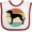 White and Red, variant on Inktastic Whippet Dog Retro Sunset Boys or Girls Baby Bib