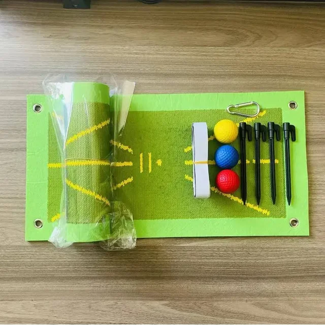 Golf Auxiliary Training Mat for Swing Correction Training Mat Hitting Direction Path Mat Practice Mat Tools Beginner Accessories Yellow
