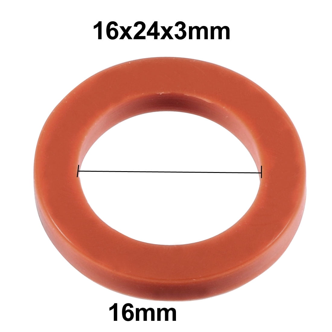 10pcs Red Silicone Round Flat Washer Assortment Size 16x24x3mm Flat