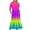 Multicolor Dress for Women_k, variant on Ygbgbb Women's Flowy Ankle Length Dress with Pockets Round Neck Short Sleeve Dress Gradient Color Casual Swing Tiered Loose Empire Waist Fashion Summer Dress for Elegant Lady Multicolor L
