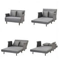 thumbnail image 2 of Artdeco Home Boston Convertible Futon Chair Velvet Gray Pine, Velvet Medium Pillows Included, Multi-Position 6 in Sofa, Futon Chair, 2 of 6