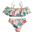 thumbnail image 1 of Bikini Swimsuits for Girls Two-Piece Floral Print Ruffle Falbala Bathing Suits Swimwear 7-11 Years, 1 of 9