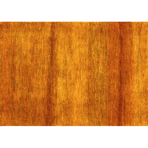 Ahgly Company Machine Washable Indoor Rectangle Abstract Yellow Contemporary Area Rugs, 5' x 7'