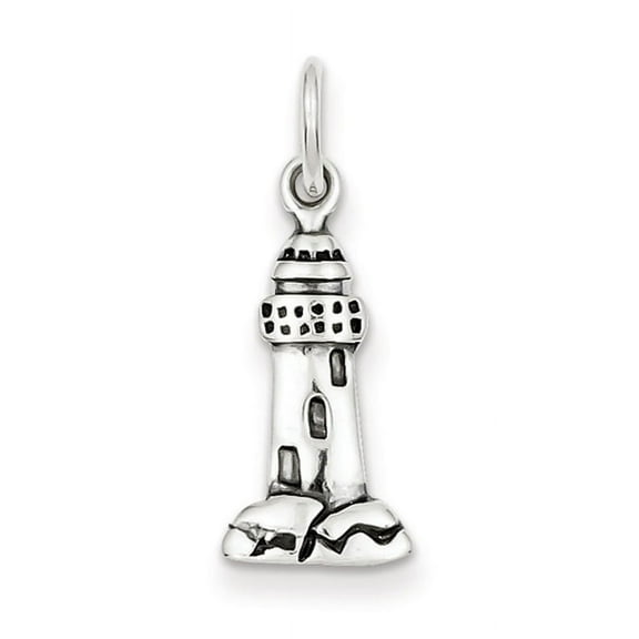 Sterling Silver Antiqued Lighthouse Charm