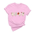 thumbnail image 2 of Cadeau de Saint-Valentin pour Femmes, T-shirt Décontracté à Manches Courtes et Col Rond avec Imprimé Arbre de Noël, 2 of 6