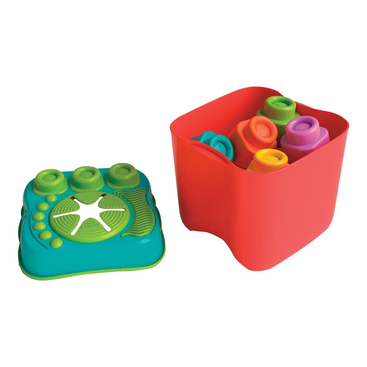 Clementoni Clemmy Sensory Bucket with 15 Soft Blocks, Develops Motor Skills & Sensory Play for Babies 6 Months and Up