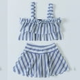 thumbnail image 4 of Mercatoo Girls Swimsuit 2Pcs Set Flounced Camisoles Tankini Swimwear and Short Skirt Outfit Kids Girls Beach Bathing Suits, 4 of 5
