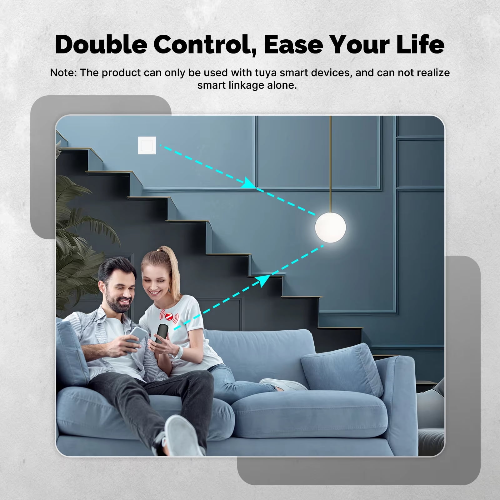 Tuya ZigBee 4-Button Smart Scene Switch | Portable Wireless Remote | 12 Scenarios, Battery-Powered for Home Automation