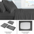 thumbnail image 4 of Swift Home 4-Piece Soft Lightweight Gray Microfiber Sheet Set with Extra Pillowcases, Twin-XL, 4 of 5