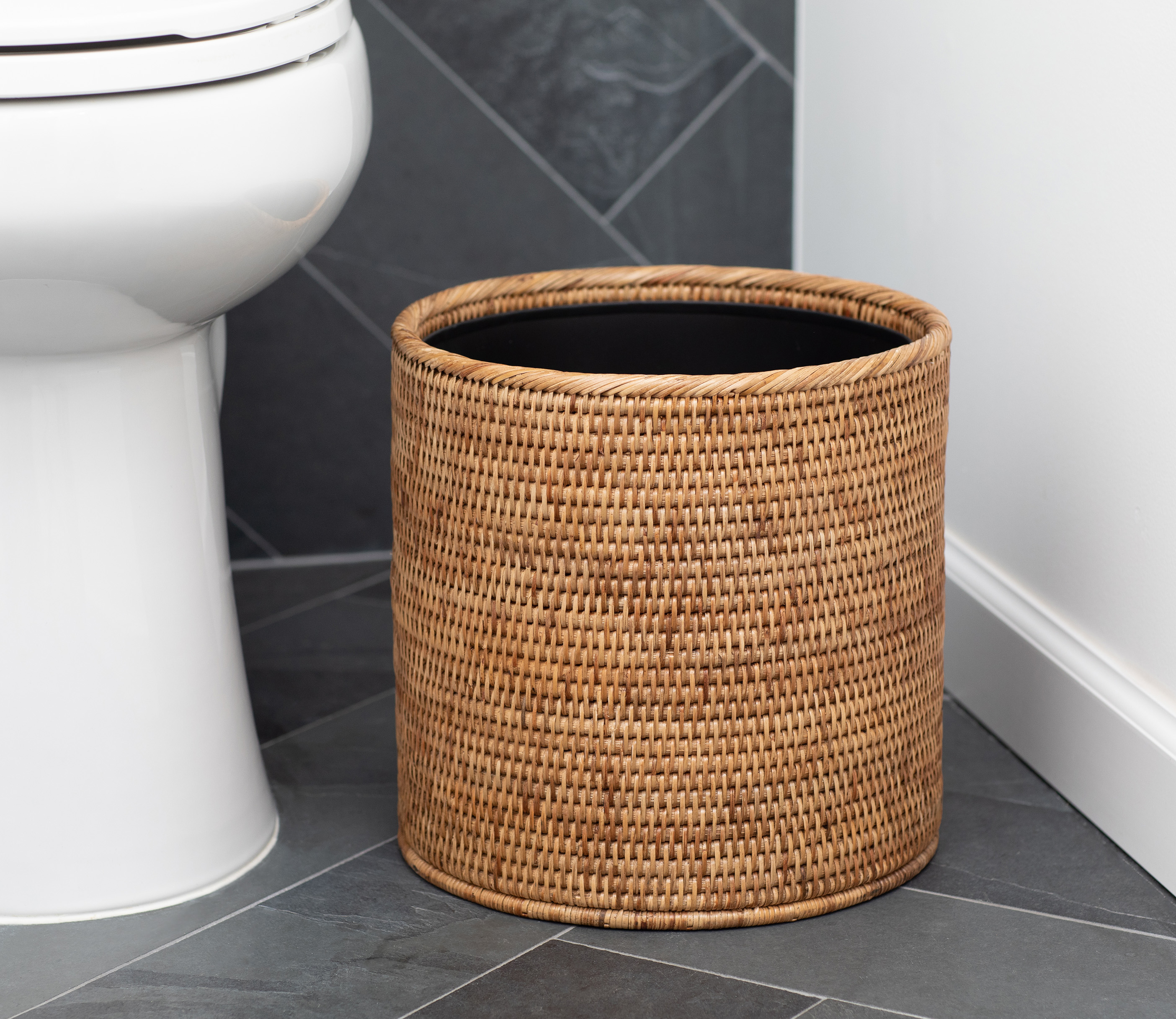 Artifacts Rattan™ Round Waste Basket with Metal Liner