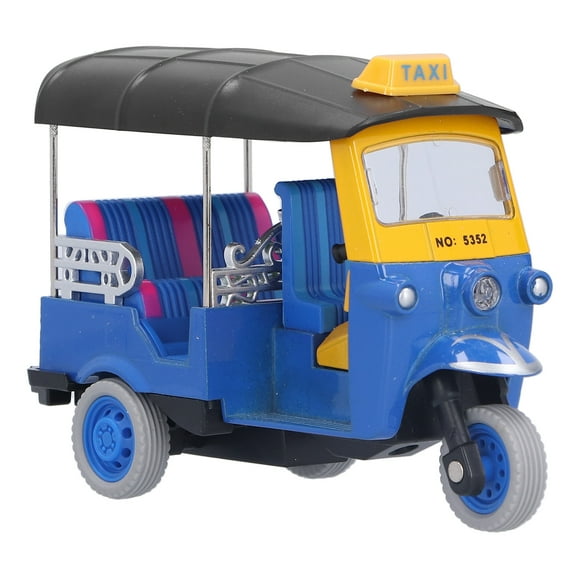 Modelo De Coche De Triciclo Tailandés, Tira Hacia Atrás Color Brillante Operación Simple Tire Hacia Atrás Triciclo Tailandés Realista Para Niños Para El Hogar