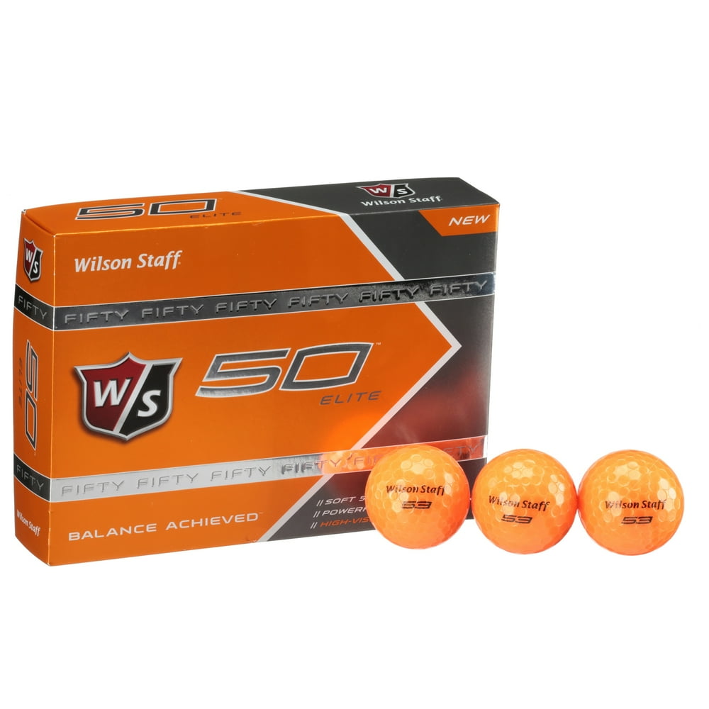 Wilson Staff Fifty Elite Golf Balls, Distance/Feel, Orange, 12 Pack
