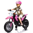 thumbnail image 2 of Simzone Kids Electric Ride on Motorcycle Licensed Honda Battery Powered Motorbike Toy for Kids with Training Wheels Rechargeable Battery for Children Girls Boys, Pink, 2 of 3