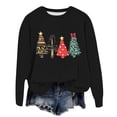 thumbnail image 1 of VBARHMQRT Sweat à Capuche pour Femmes Manches Longues Col Rond Imprimé de Noël Léger, 1 of 5