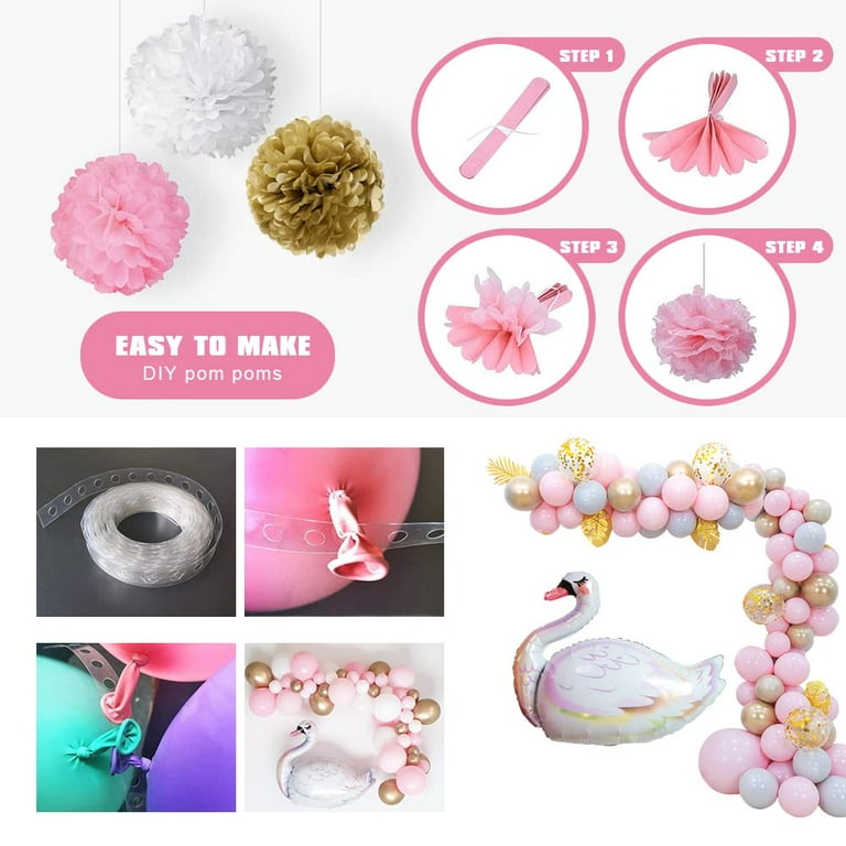 AYUQI Swan Themed Birthday Party Decoration for Girls Baby Shower