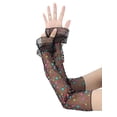 thumbnail image 4 of INSPIRE CHIC Women's Long Polka Point Bowknot Lace Pleated Gloves Fashion Fingerness Arm Sleeves for Female Vintage Opera Dance Party Black2, 4 of 6