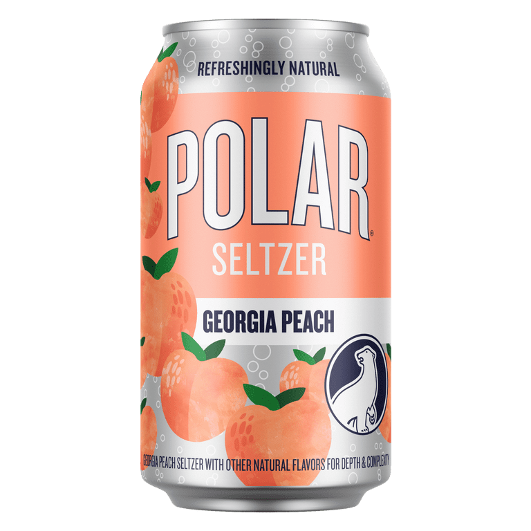 Polar Zero Calorie Georgia Peach Sparkling Seltzer, 12 fl oz, 18 Pack photo 4