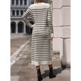 thumbnail image 3 of Long Sweater Dress for Women Loose Knitwear Striped Long Dresses Stylish Autumn and Winter Outfits  XL, 3 of 7