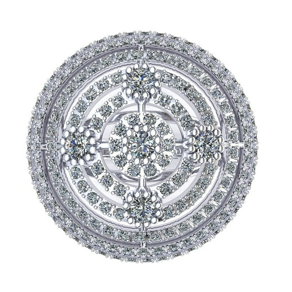 2carat Round Cut Diamond Prong Women's Bridal Fancy Cluster Halo Ring Anniversary Wedding Band Solid 14K Gold GH I1